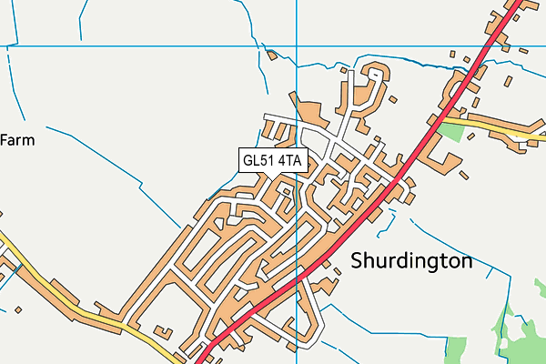 GL51 4TA map - OS VectorMap District (Ordnance Survey)