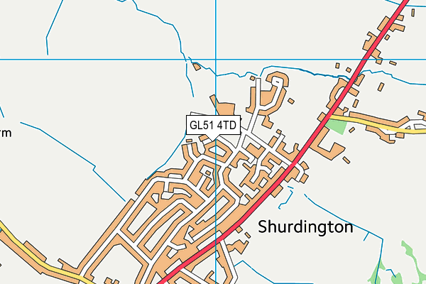 GL51 4TD map - OS VectorMap District (Ordnance Survey)