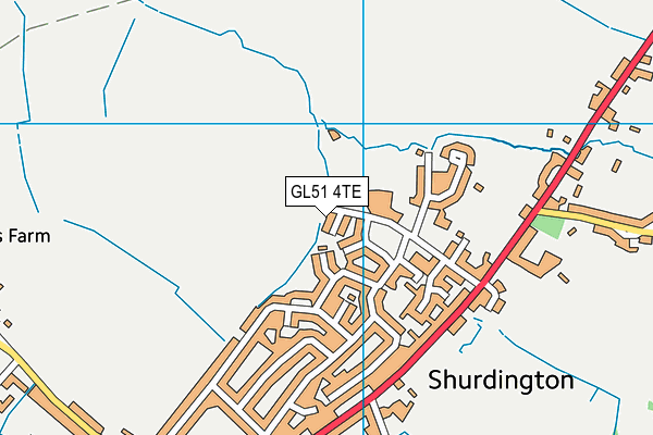 GL51 4TE map - OS VectorMap District (Ordnance Survey)