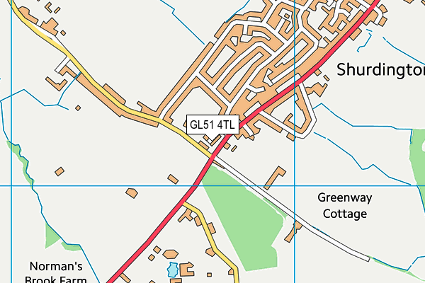 GL51 4TL map - OS VectorMap District (Ordnance Survey)