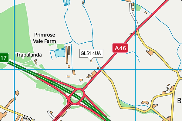 GL51 4UA map - OS VectorMap District (Ordnance Survey)