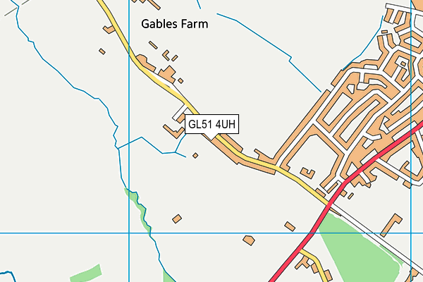 GL51 4UH map - OS VectorMap District (Ordnance Survey)