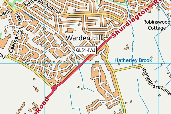 GL51 4WJ map - OS VectorMap District (Ordnance Survey)