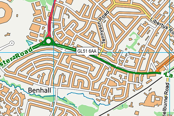 GL51 6AA map - OS VectorMap District (Ordnance Survey)