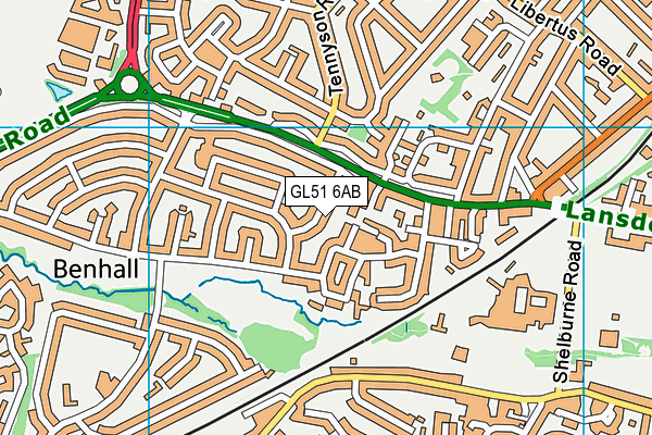 GL51 6AB map - OS VectorMap District (Ordnance Survey)