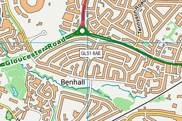 GL51 6AE map - OS VectorMap District (Ordnance Survey)