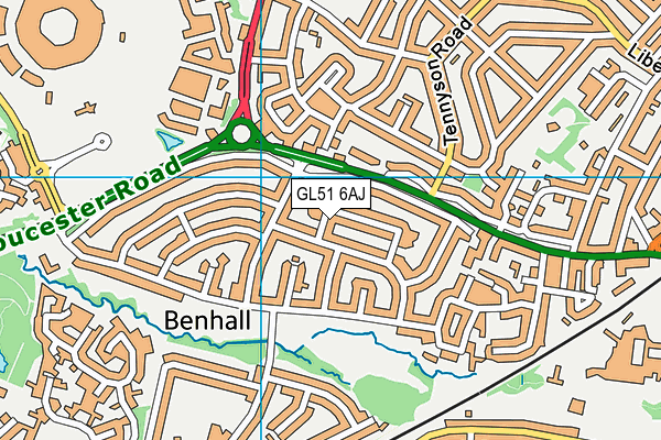 GL51 6AJ map - OS VectorMap District (Ordnance Survey)