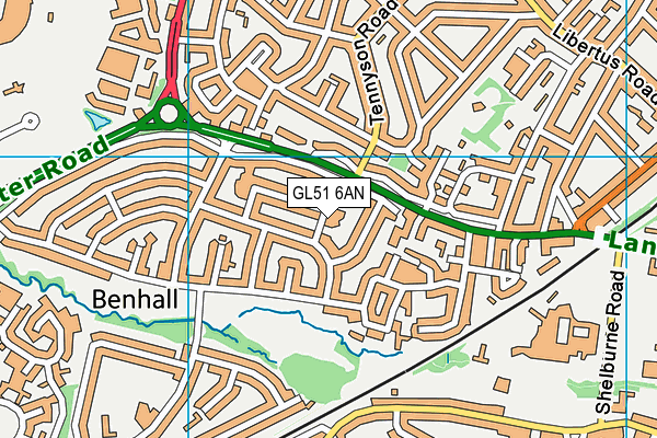 GL51 6AN map - OS VectorMap District (Ordnance Survey)