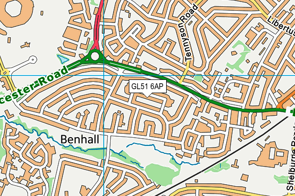 GL51 6AP map - OS VectorMap District (Ordnance Survey)