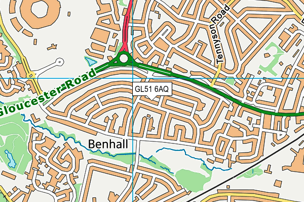 GL51 6AQ map - OS VectorMap District (Ordnance Survey)