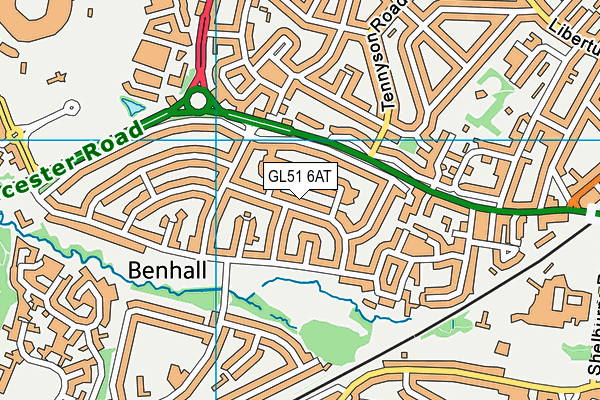 GL51 6AT map - OS VectorMap District (Ordnance Survey)