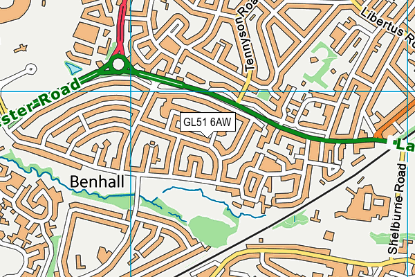 GL51 6AW map - OS VectorMap District (Ordnance Survey)