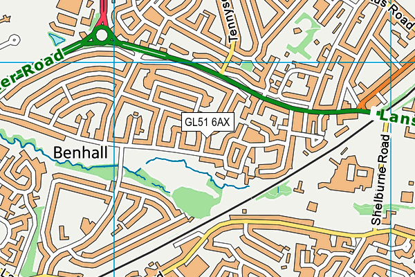 GL51 6AX map - OS VectorMap District (Ordnance Survey)