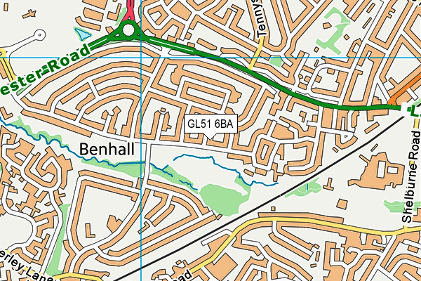 GL51 6BA map - OS VectorMap District (Ordnance Survey)