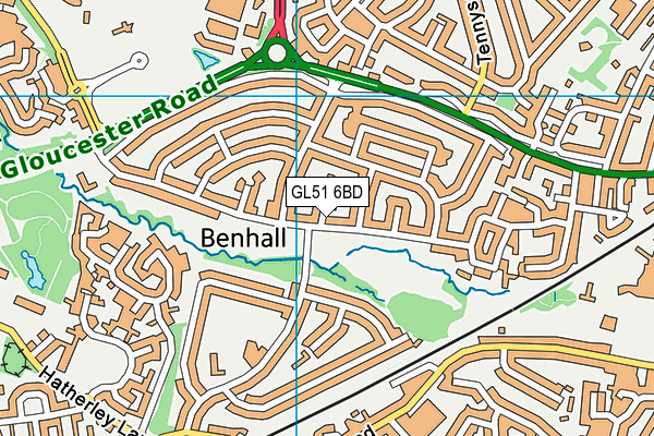 GL51 6BD map - OS VectorMap District (Ordnance Survey)