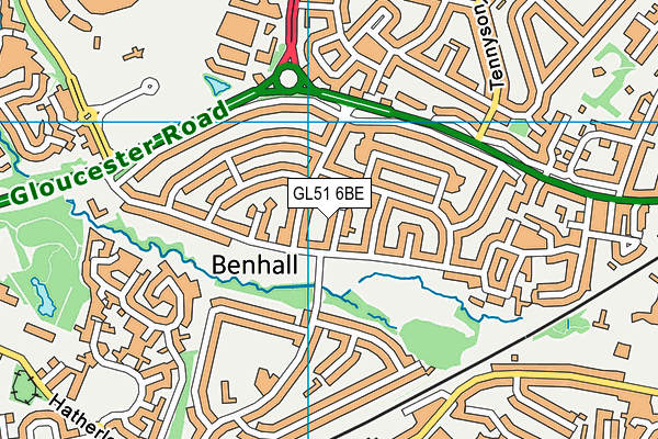 GL51 6BE map - OS VectorMap District (Ordnance Survey)