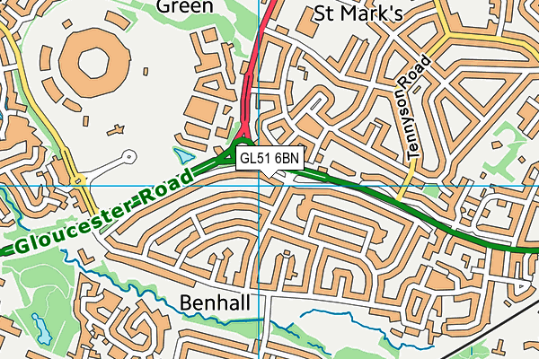 GL51 6BN map - OS VectorMap District (Ordnance Survey)