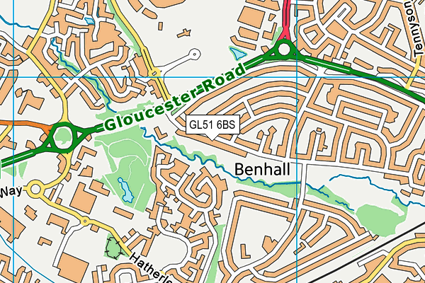 GL51 6BS map - OS VectorMap District (Ordnance Survey)