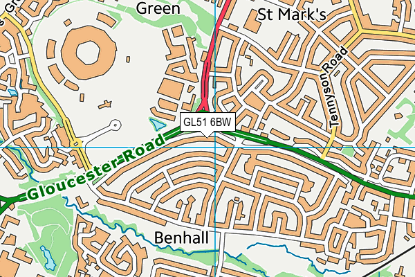 GL51 6BW map - OS VectorMap District (Ordnance Survey)