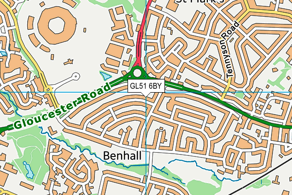 GL51 6BY map - OS VectorMap District (Ordnance Survey)