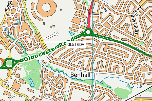 GL51 6DA map - OS VectorMap District (Ordnance Survey)