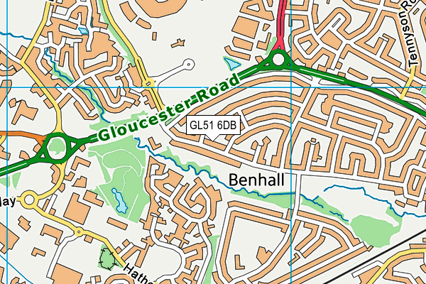 GL51 6DB map - OS VectorMap District (Ordnance Survey)