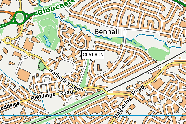 GL51 6DN map - OS VectorMap District (Ordnance Survey)