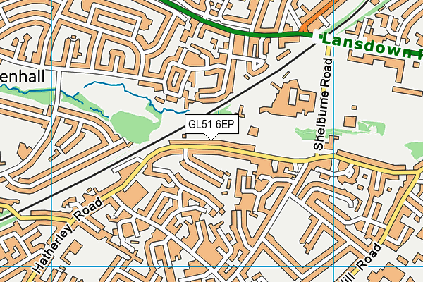 GL51 6EP map - OS VectorMap District (Ordnance Survey)