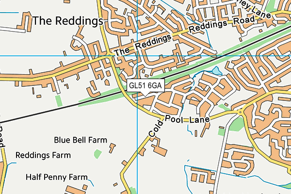 GL51 6GA map - OS VectorMap District (Ordnance Survey)