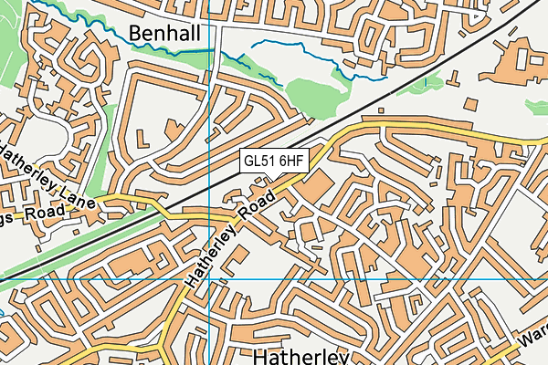 GL51 6HF map - OS VectorMap District (Ordnance Survey)