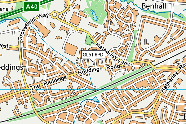 GL51 6PD map - OS VectorMap District (Ordnance Survey)