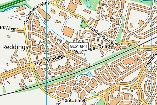 GL51 6PR map - OS VectorMap District (Ordnance Survey)