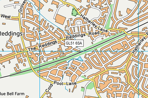 GL51 6SA map - OS VectorMap District (Ordnance Survey)