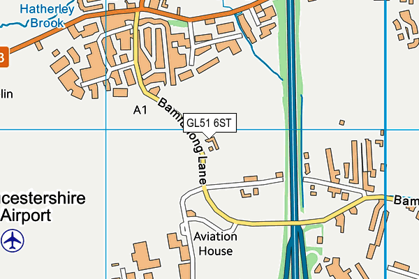 GL51 6ST map - OS VectorMap District (Ordnance Survey)