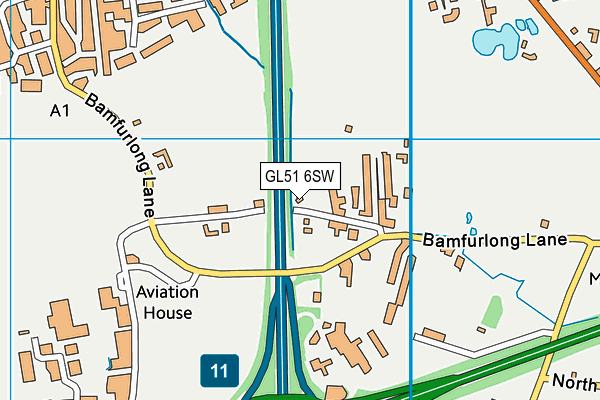 GL51 6SW map - OS VectorMap District (Ordnance Survey)