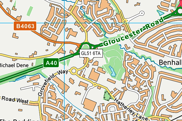 GL51 6TA map - OS VectorMap District (Ordnance Survey)