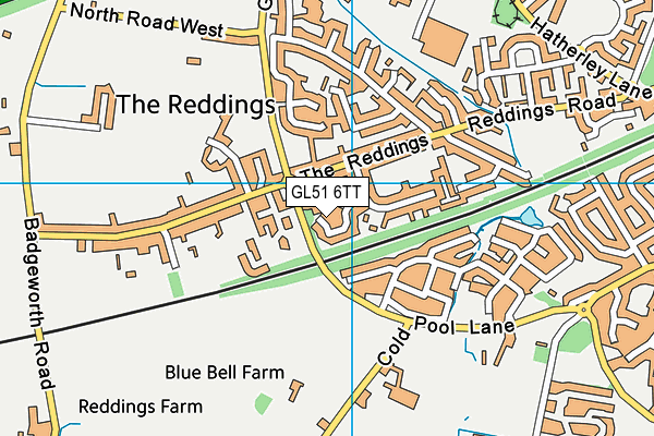 GL51 6TT map - OS VectorMap District (Ordnance Survey)