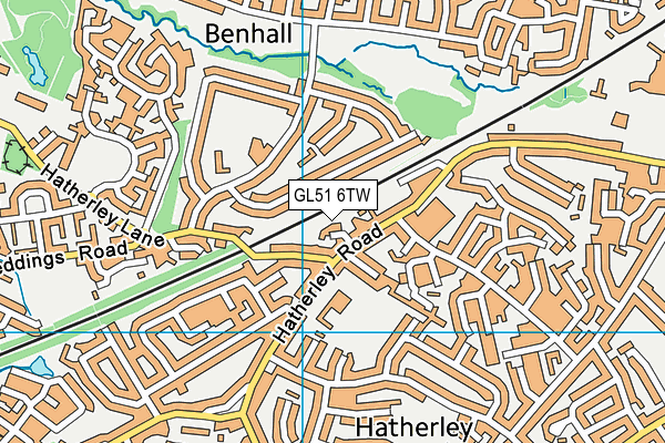 GL51 6TW map - OS VectorMap District (Ordnance Survey)