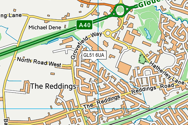 GL51 6UA map - OS VectorMap District (Ordnance Survey)