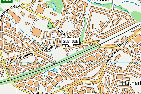 GL51 6UE map - OS VectorMap District (Ordnance Survey)