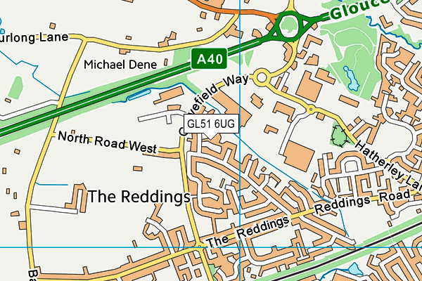 GL51 6UG map - OS VectorMap District (Ordnance Survey)