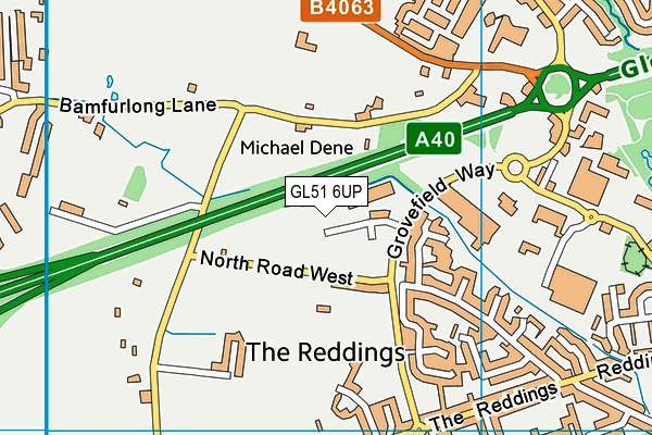 GL51 6UP map - OS VectorMap District (Ordnance Survey)