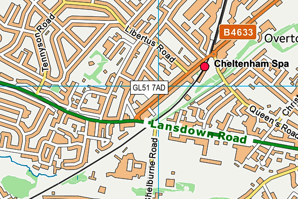 GL51 7AD map - OS VectorMap District (Ordnance Survey)