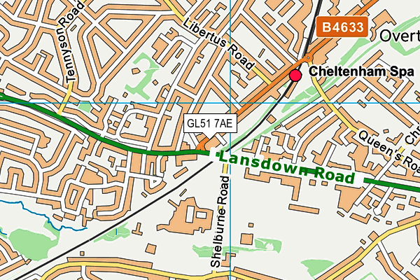 GL51 7AE map - OS VectorMap District (Ordnance Survey)