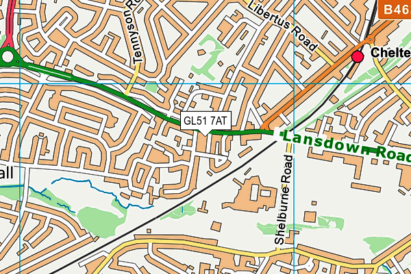 GL51 7AT map - OS VectorMap District (Ordnance Survey)