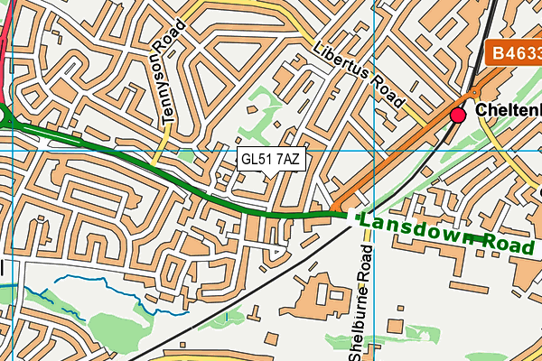 GL51 7AZ map - OS VectorMap District (Ordnance Survey)