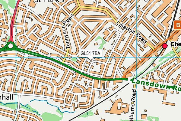 GL51 7BA map - OS VectorMap District (Ordnance Survey)