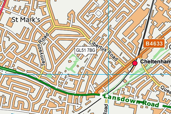 GL51 7BG map - OS VectorMap District (Ordnance Survey)