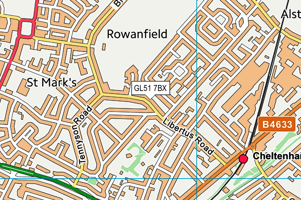 GL51 7BX map - OS VectorMap District (Ordnance Survey)