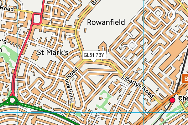 GL51 7BY map - OS VectorMap District (Ordnance Survey)